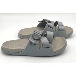 Chaco Chillos Slide Sandals Women 7 Gray Blue 2 Strap Comfort Casual